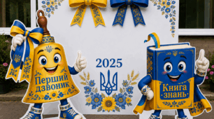 📚 Фотозона до Першого дзвоника. Ростові фігури бантики, книга та дзвоник