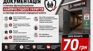 Документація з питань функціонування найпростішого укриття в закладі загальної середньої освіти (у форматі Word)