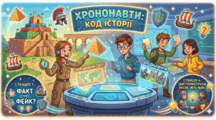НАВЧАЛЬНО-ПІЗНАВАЛЬНА ПРАКТИКА З ІСТОРІЇ 6-7 КЛАС. ЗУСТРІЧ 2: ІСТОРИЧНИЙ КВЕСТ-ПРИГОДА "ХРОНОНАВТИ-ДОСЛІДНИКИ ІСТОРІЇ"