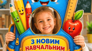 Набір яскравих фоторамок до свята Першого дзвоника