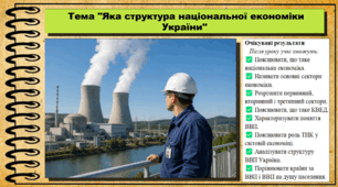 Яка структура національної економіки України. Географія. 9 клас. НУШ (2026). До підручника Гільберг Т., Довгань А.