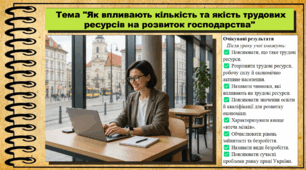 Як впливають кількість та якість трудових ресурсів на розвиток господарства. Географія. 9 клас. НУШ (2026). До підручника Гільберг Т., Довгань А.