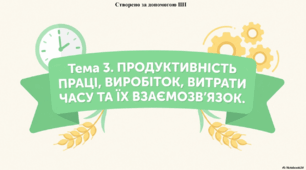 Презентація до уроку фінансової арифметики. 3 клас. Тема: "Продуктивність праці, виробіток, витрати часу та їх взаємозв'язок."