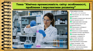 Хімічна промисловість світу: особливості, проблеми і перспективи розвитк. Географія. 9 клас. НУШ (2026). До підручника Гільберг Т., Довгань А.