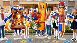 Патріотичні МЕГАгерої до свята Першого дзвоника (3 ростові фігури) 🇺🇦✨