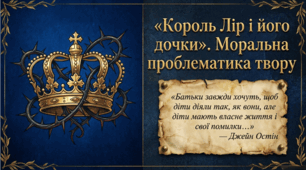 7 клас НУШ. «Король Лір і його дочки». Моральна проблематика твору. Презентація, інфографіка, робочий аркуш