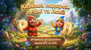 «Казкова подорож з Роні та Лоні. Вчимося розрізняти [Р]–[Л]»