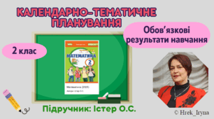 Календарно-тематичне планування з математики (2 клас) з обов'язковими результатами навчання до підручника Істер О.С.