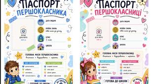 Паспорт першокласника, паспорт першокласниці, 1 вересня