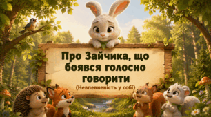 Казка "Про зайчика, що боявся голосно говорити"
