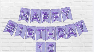 Яскрава розтяжка "Happy Birthday"  з цифрами