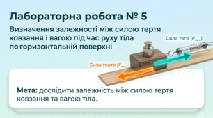 Лабораторна робота № 5 Визначення залежності між силою тертя ковзання і вагою. Фізика 7 клас НУШ