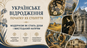 9 клас НУШ. Урок 2. Українське відродження початку ХХ століття. Модернізм як стиль доби і мистецький напрям. Типологічні ознаки модернізму, основні його течії. Особливості українського модернізму. ( презентації, конспект, робочий аркуш)