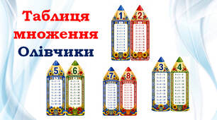 Таблиця множення на олівчиках(постери)