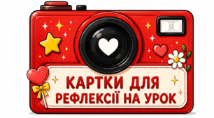 Картки для рефлексії на урок у формі фотоапарата