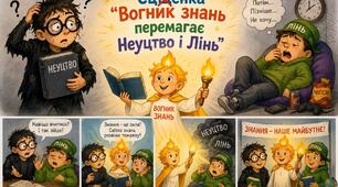 Креативна сценка на Перший урок чи святкову лінійку до 1 Вересня "Вогник знань перемагає Неуцтво і Лінь"