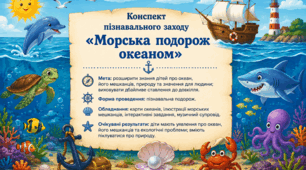 Конспект пізнавального заходу «Морська подорож океаном»