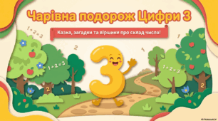 Склад числа 3  "Чарівна подорож цифри 3"