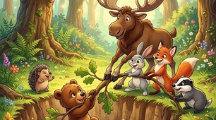 Як лісові друзі ведмежа з біди виручали