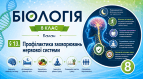 Профілактика захворювань нервової системи. Презентація, інфографіка, робочий аркуш