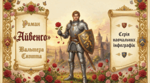 Інфографіка "Троянда і Меч" 👑Роман "Айвенго" Вальтера Скотта🌹⚔️