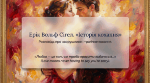 8 клас НУШ.  Ерік Вольф Сігел. «Історія кохання». Розповідь про зворушливе і трагічне кохання студента, сина мільйонера, до дочки бідного італійського емігранта. Презентація, інфографіка, робочий аркуш