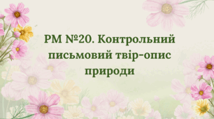 Презентація "РМ №20. Контрольний письмовий твір-опис природи"