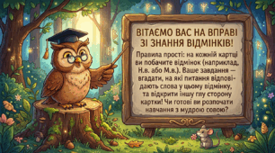 «Мудра сова та відмінки»🦉✨ Дошка з комірками