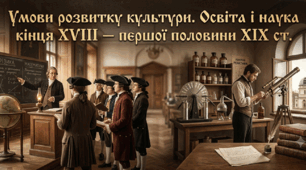 Умови розвитку культури. Освітаі наука кінця XVIII  — першої половини XIX  ст.