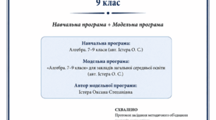 Календарно-тематичне планування уроків алгебри 9 клас НУШ з Групами результатів