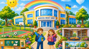 Малюнок і розмальовка «Школа моєї мрії»