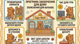 Мега-комплект гейміфікації «Капібара-чипси» під ключ: Дитячий гайд «Капі-Майстер», домашній трекер, купони суперсил, картки PECS та інструкція (Готовий PDF)
