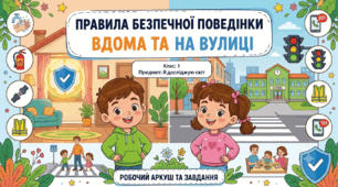 Робочий аркуш "Правила безпечної поведінки вдома" та на вулиці та презентація "Абетка безпеки вдома та на вулиці"