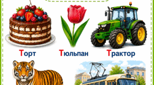 Малюнок та розмальовка «Буква Тт»