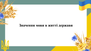 Значення мови в житті держави