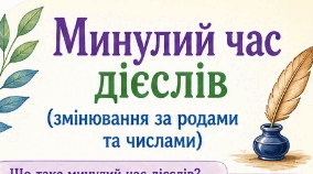 Буклет "Минулий час дієслів (змінювання за родами та числами)"