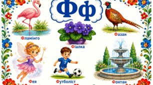 Комплект «Буква Фф» (малюнок та розмальовка)