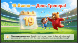 Презентація+конспект заняття "19 липня - Всесвітній день тренера". Тематичне заняття.