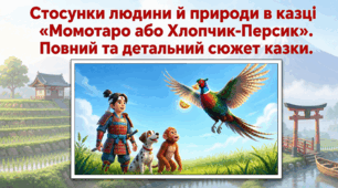 Стосунки людини й природи в казці «Момотаро або Хлопчик-Персик». Повний та детальний сюжет казки.