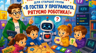 Пізнавальний квест для старшоі групи «В гостях у Програміста. Рятуємо Роботика!»