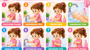 Інформаційний плакат «Миємо руки правильно»