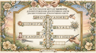 Кросворд. Застосування методу біоформ для виготовлення декоративних квітів.