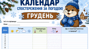 Грудень - календар спостереження за погодою