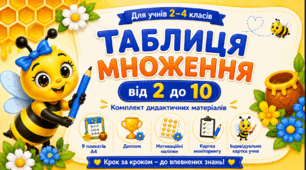 📚Таблиця множення від 2 до 10. (комплект для вивчення таблиці множення)