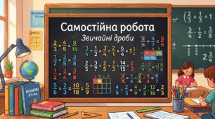 Самостійна робота. Звичайні дроби