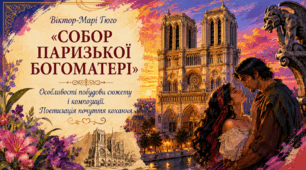 9 клас НУШ. Віктор-Марі Гюго. "Собор Паризької Богоматері". Особливості побудови сюжету і композиції. Поетизація почуття кохання. Презентація, інфографіка, робочий аркуш