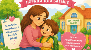 Комплект плакатів для батьків «Адаптація дитини до дитячого садка: поради для батьків»