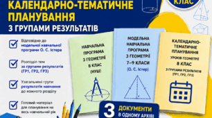Календарно-тематичне планування уроків геометрії 8 клас з Групами результатів і очікуваними результатами навчання