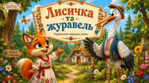 📖Ілюстрована книга «Лисичка та Журавель». (українська народна казка)