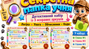 Секретна папка учня. Детективний набір із 3 яскравих аркушів